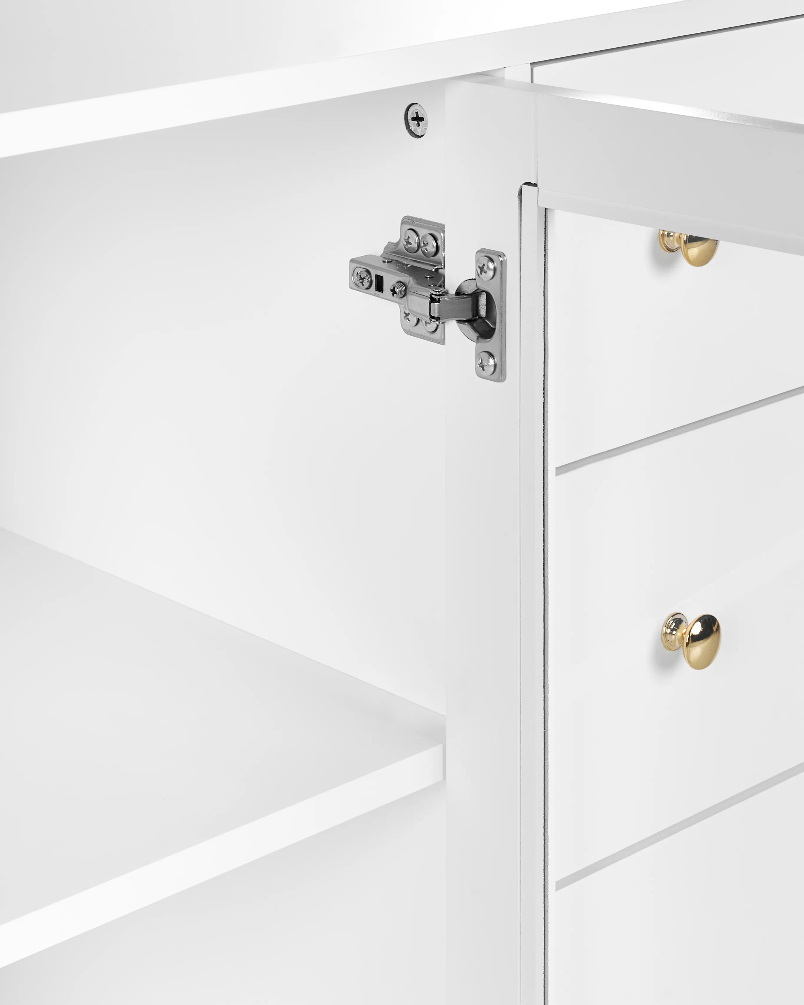 Dressoir met glazen deuren MILORA 160 cm Wit