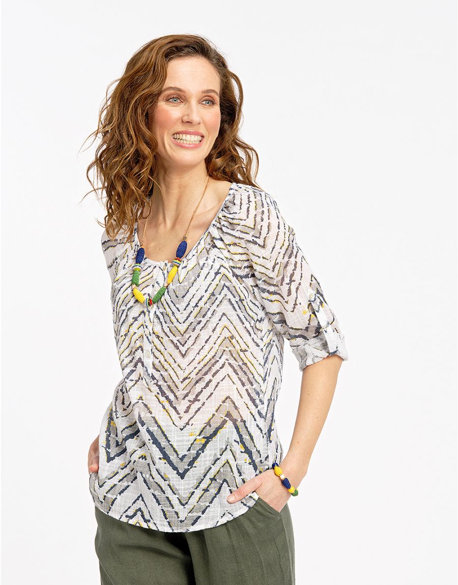 Blouse imprimée 100%coton