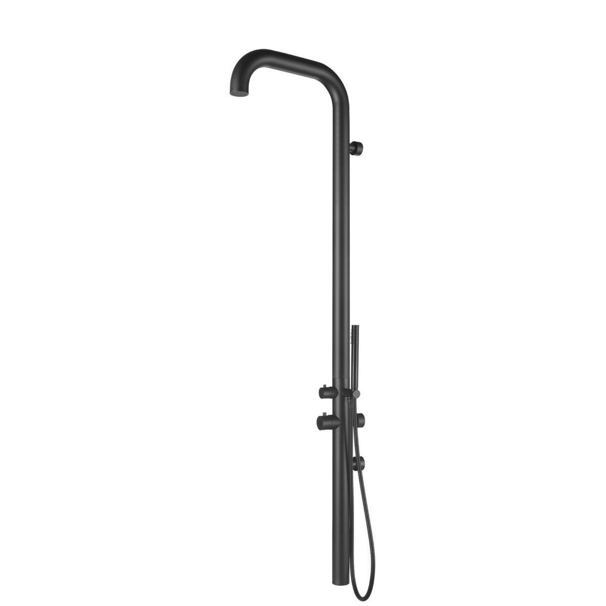 FortiFura Outdoor Original buitendouche met handdouche mat zwart