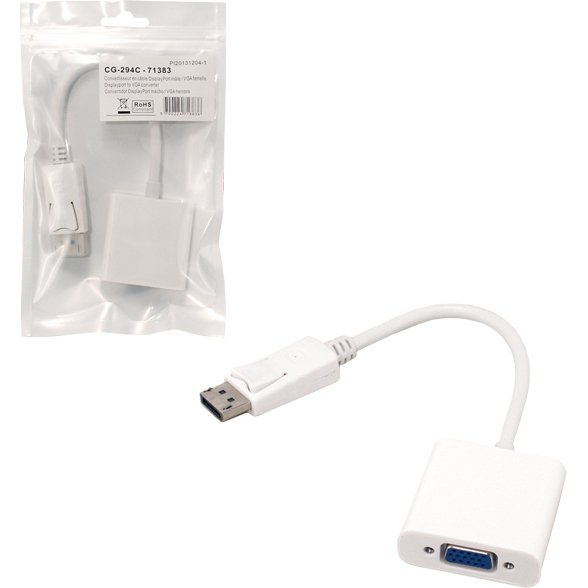 MCL CG-294C câble vidéo et adaptateur 0,2 m VGA (D-Sub) DisplayPort Blanc