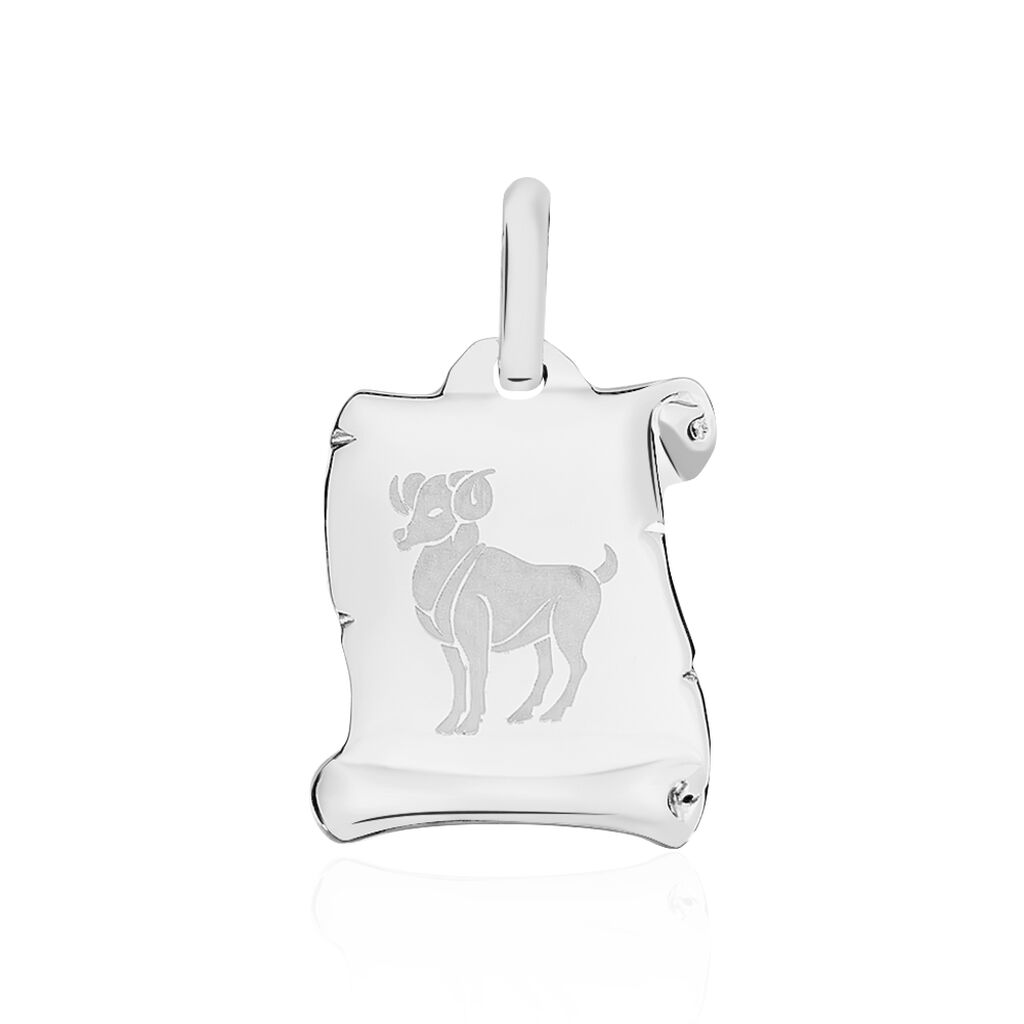 Pendentif Zodiaque Parchemin Argent Blanc