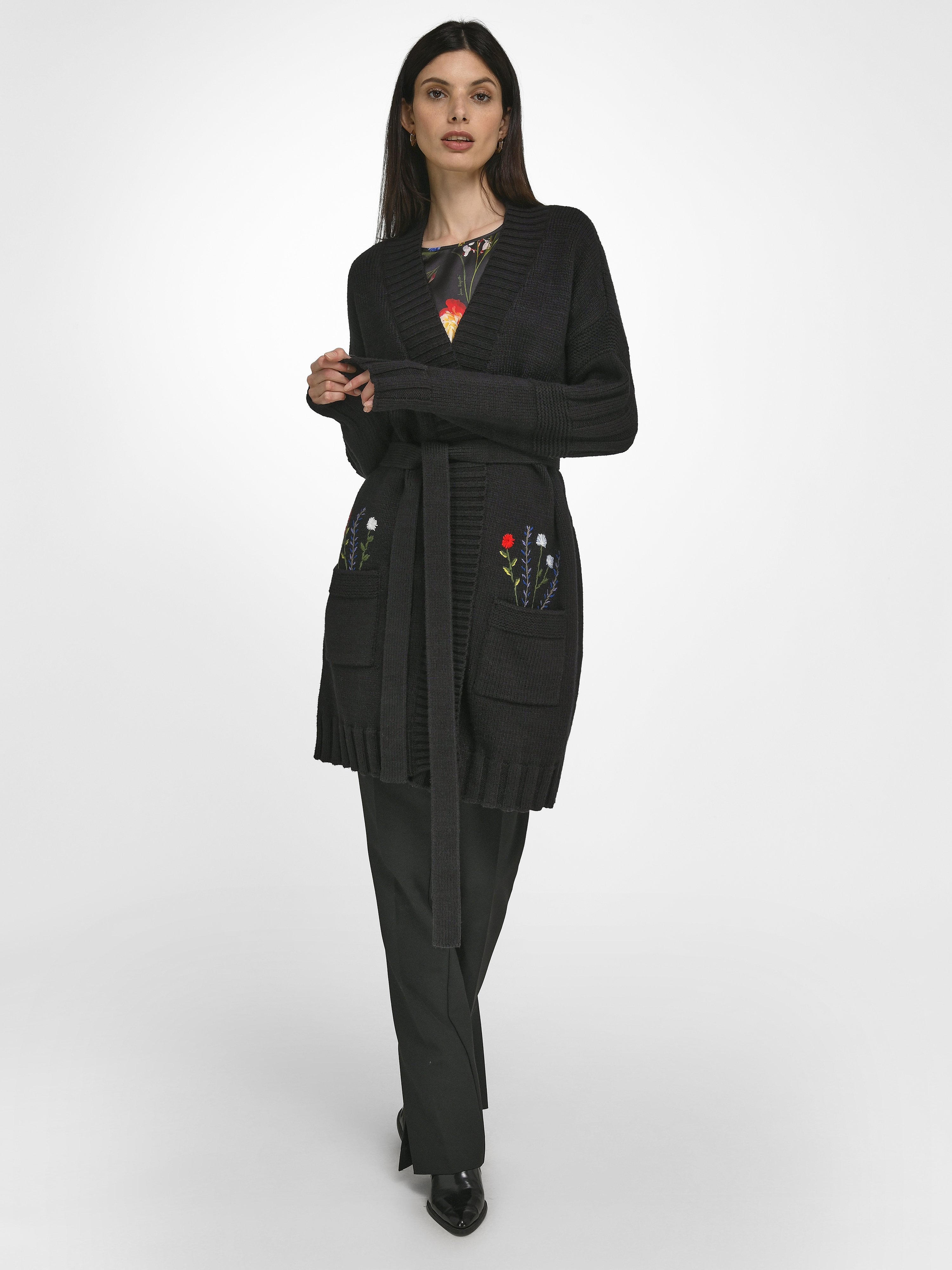 Long-Strickjacke