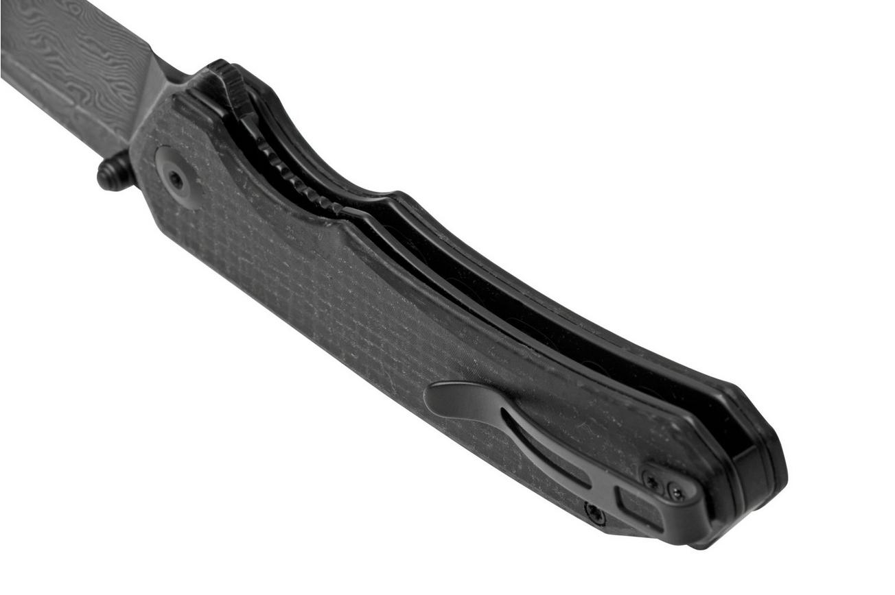 Civivi Brazen C2023DS-1 Damascus Droppoint, Black Coarse Micarta zakmes