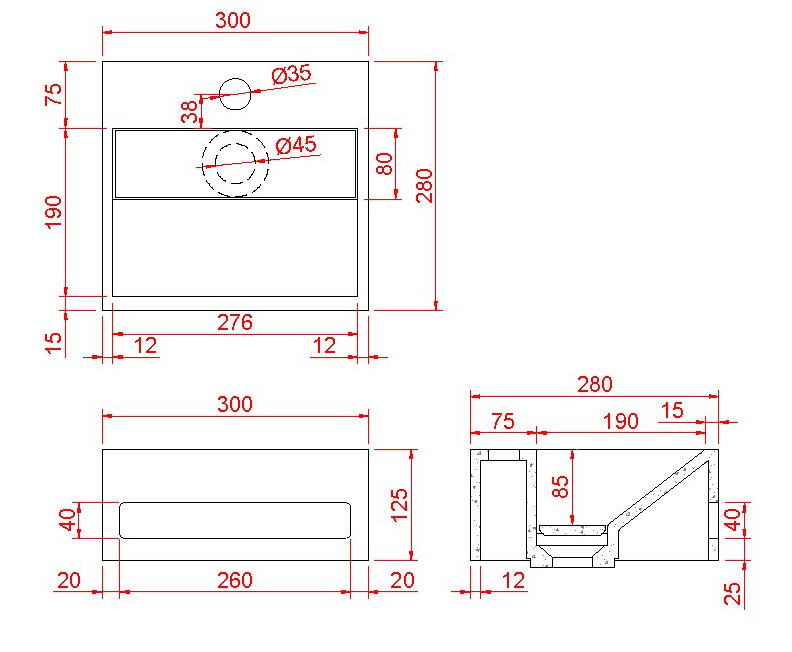 Mueller Viggo fontein solid surface 30x28x12,5cm mat zwart