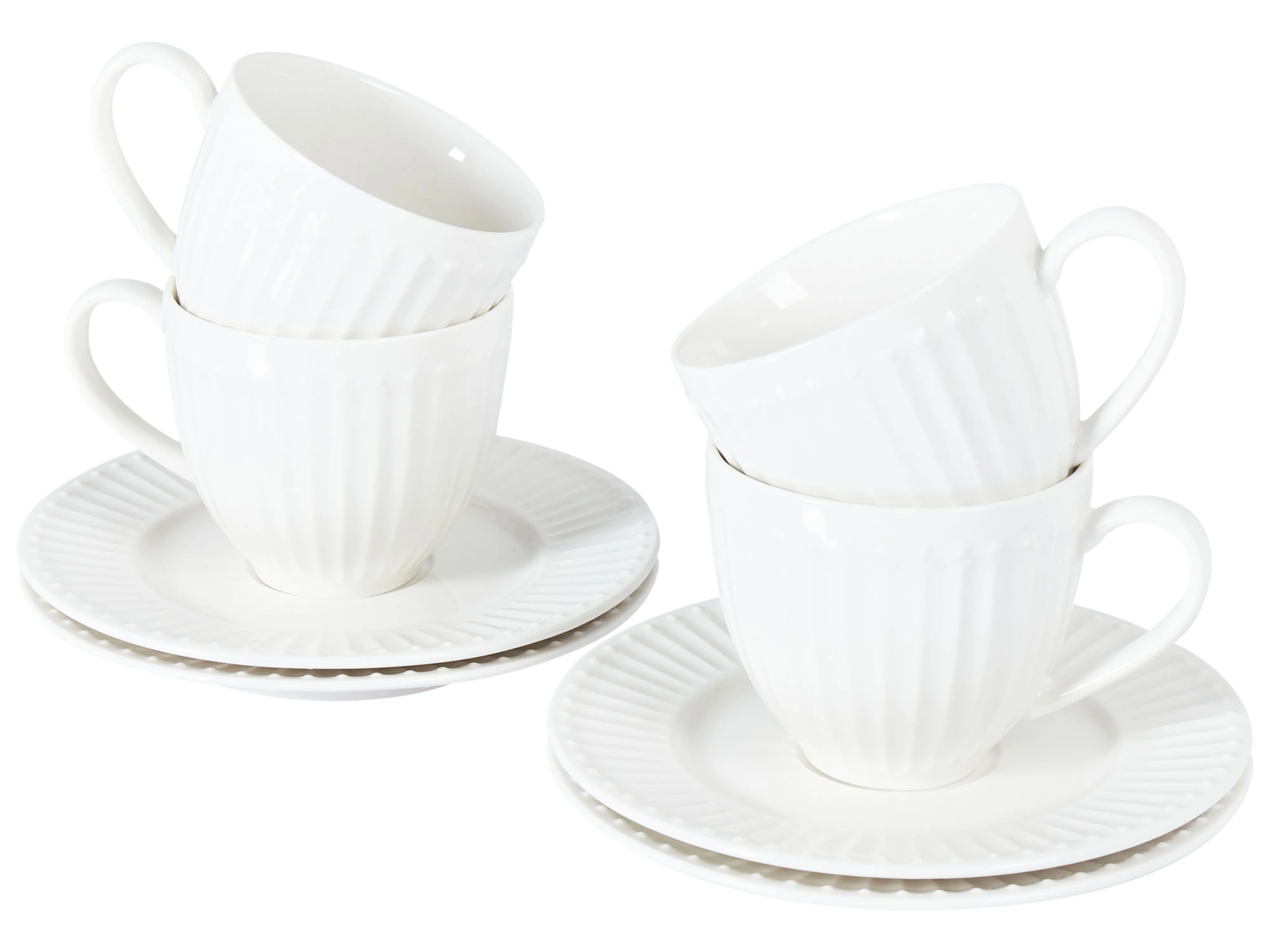 Set van 4 kopjes met schotels COWSLIP Porselein Wit