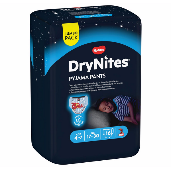 HUGGIES Nachtwindeln<br>16 Stück, M 17-30kg, Boy 4-7 Jahre