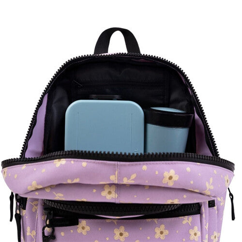 Little legends rugzak met regenhoes large - lila flower - 38 cm