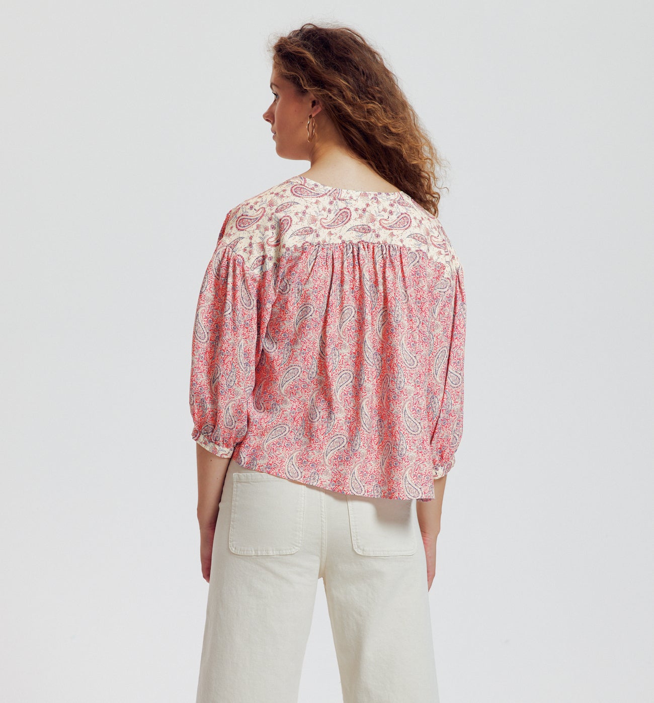 Blouse imprimée Femme - Imprimé écru
