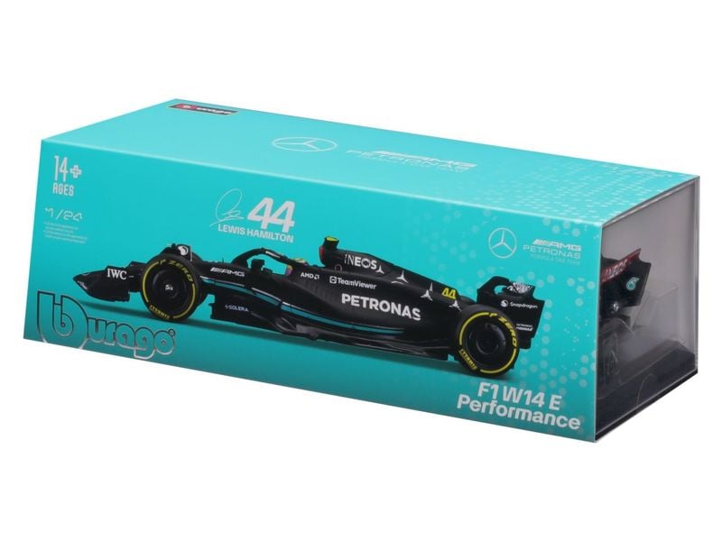 BBurago Mercedes-AMG F1 W14 E Perf. Hamilton 2023 1:24 Sammlermodell im Massstab 1:24