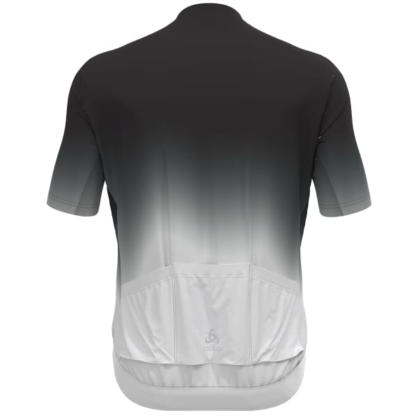 Maillot vélo ODLO ZEROWEIGHT CHILL-TEC PRINT S/U COLLAR S/S FULL ZIP BLACK