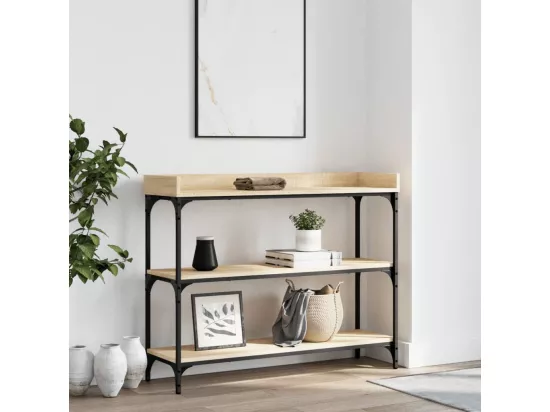 Table console avec étagères chêne sonoma 100x30x80 cm
