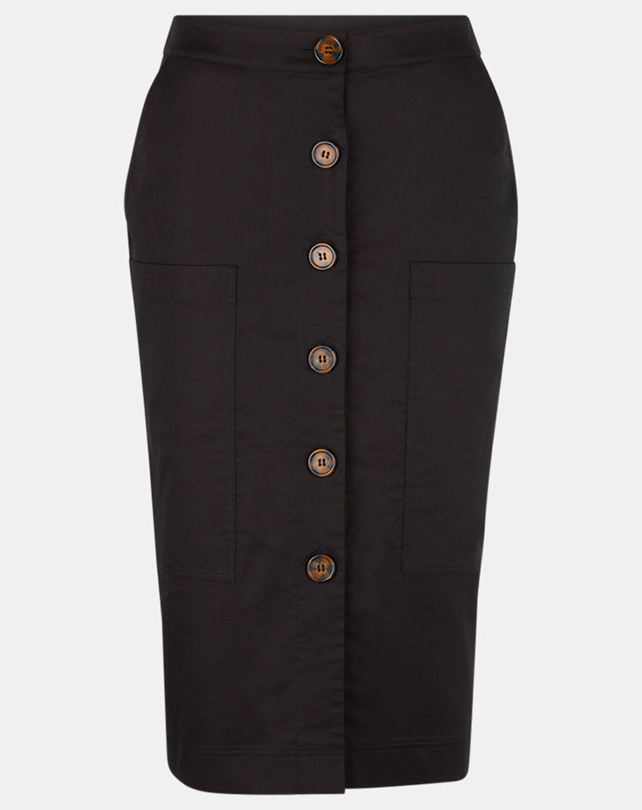 Galeries Lafayette Jupe droite Cacao Twill noire
