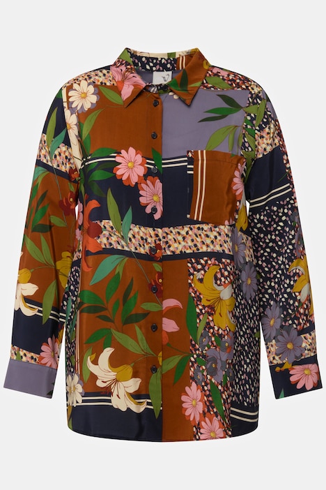 Hemdbluse, Blätter, Hemdkragen, Langarm