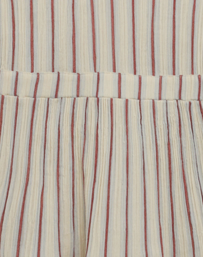 Langarm-Kleid MINI BONDED COTTON gestreift in art off white