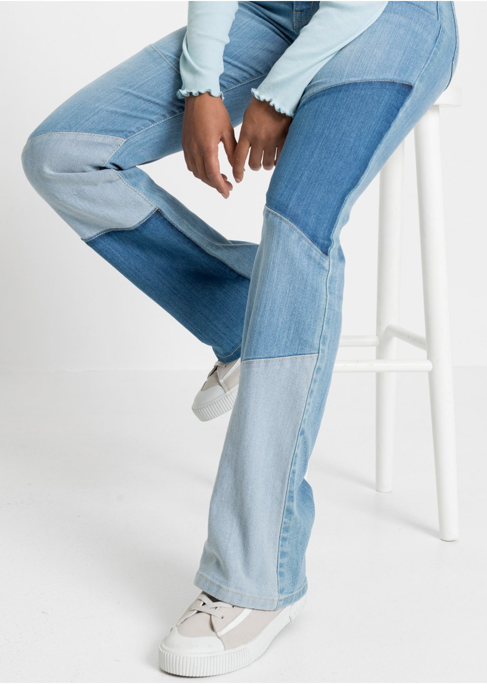 Jean évasé patchwork