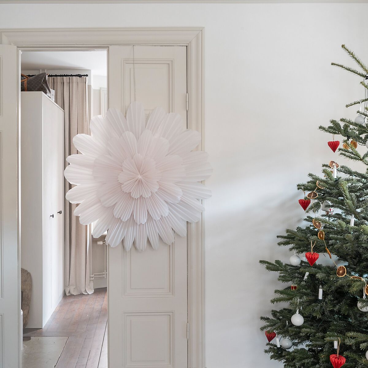 Snöblomma julestjerne 100 cm, hvit