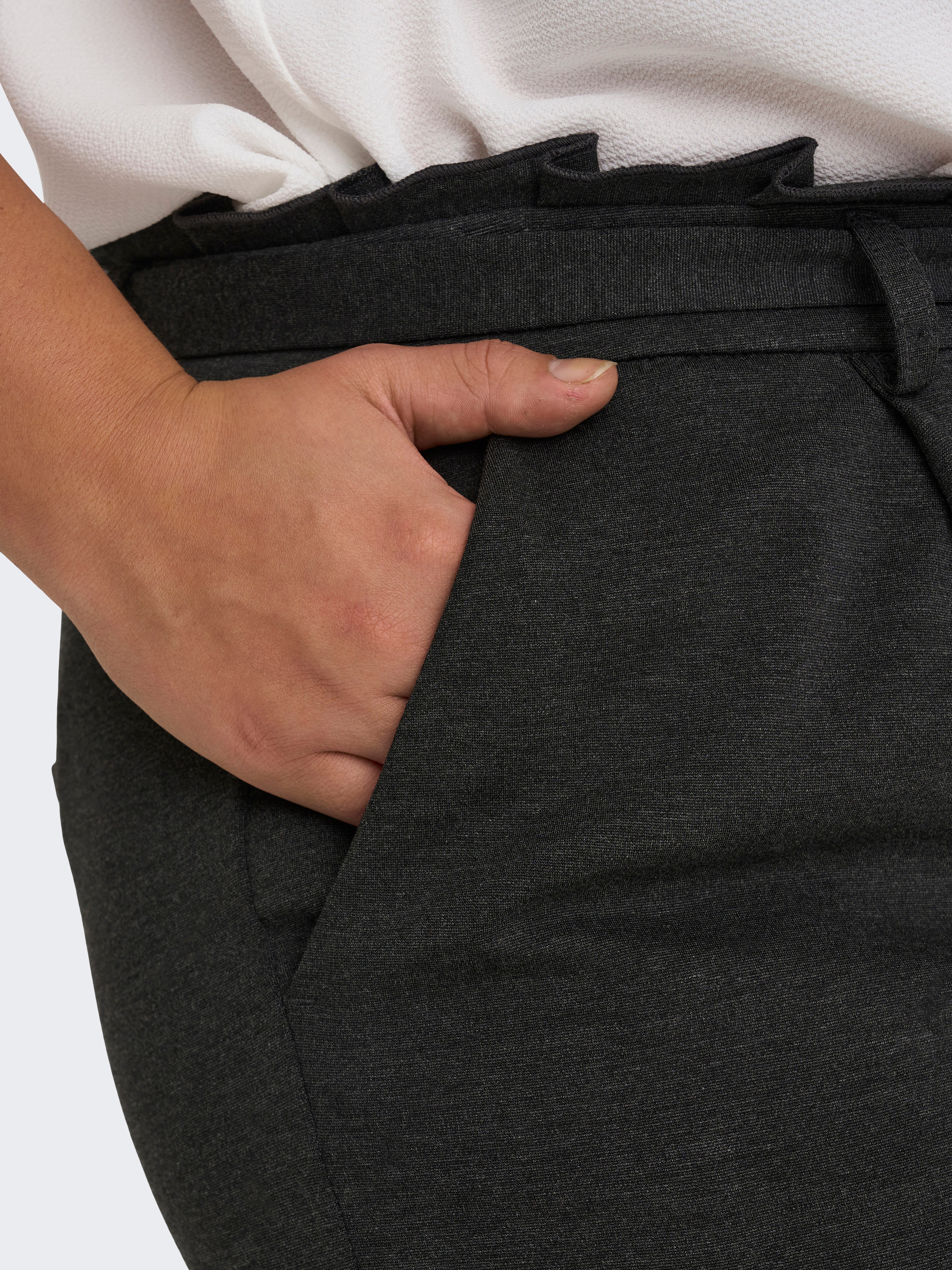 CARGOLDTRASH Komfort Fit Paperbag Hose Dark Grey Melange