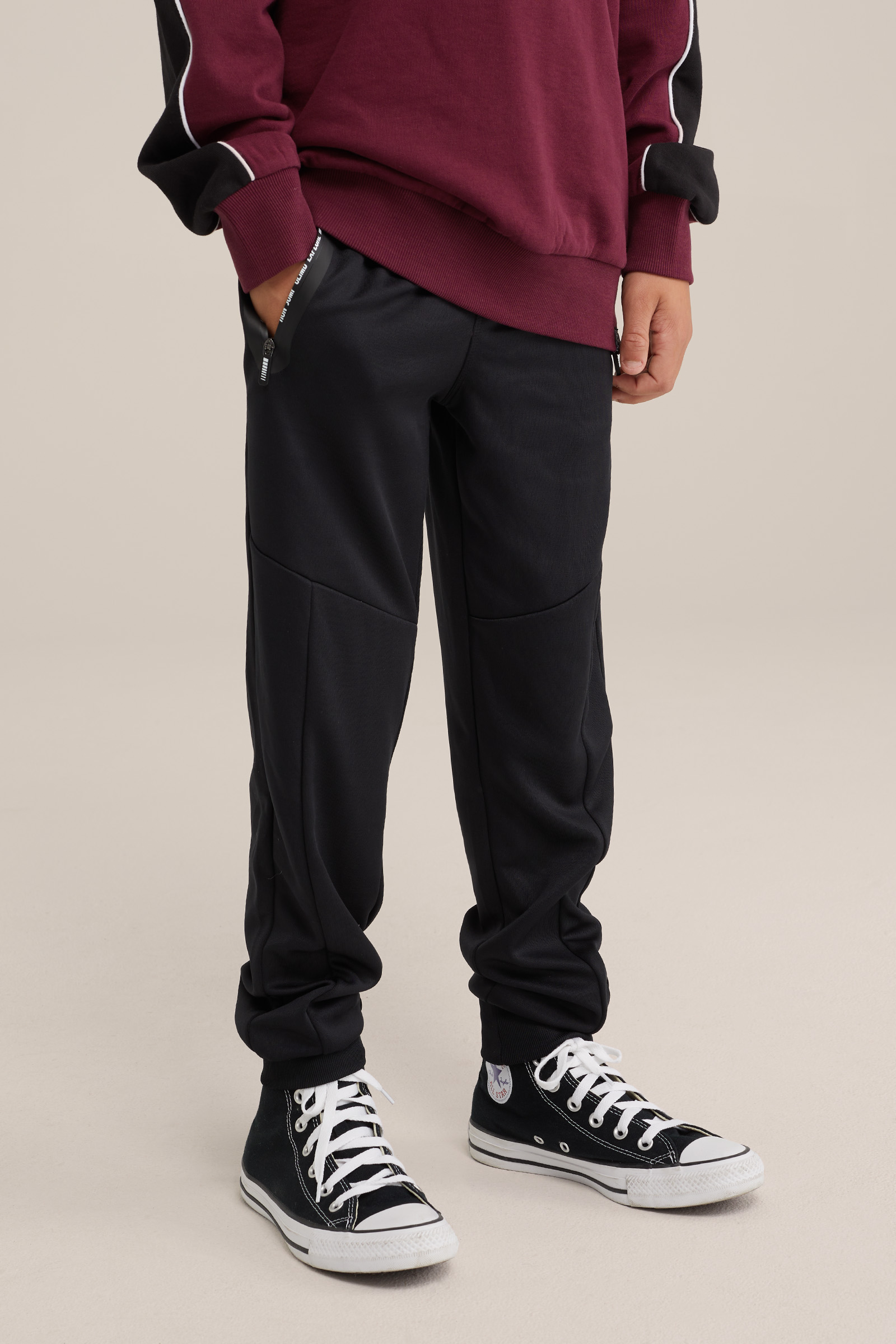 Jongens technical sweat joggingbroek WE Fashion Zwart