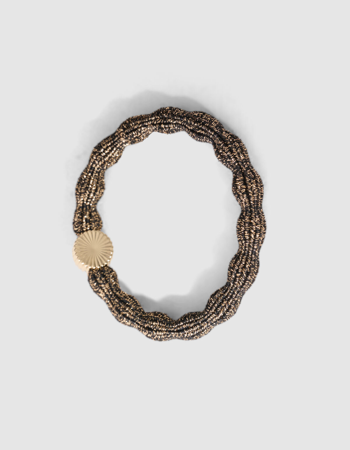 Wave Lurex Haarelastiek Bruin