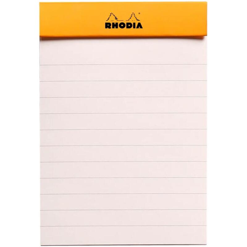 Bloc agrafé Rhodia le R N°11 7,2x10,5 cm 70 feuillets ligné 90g - Noir