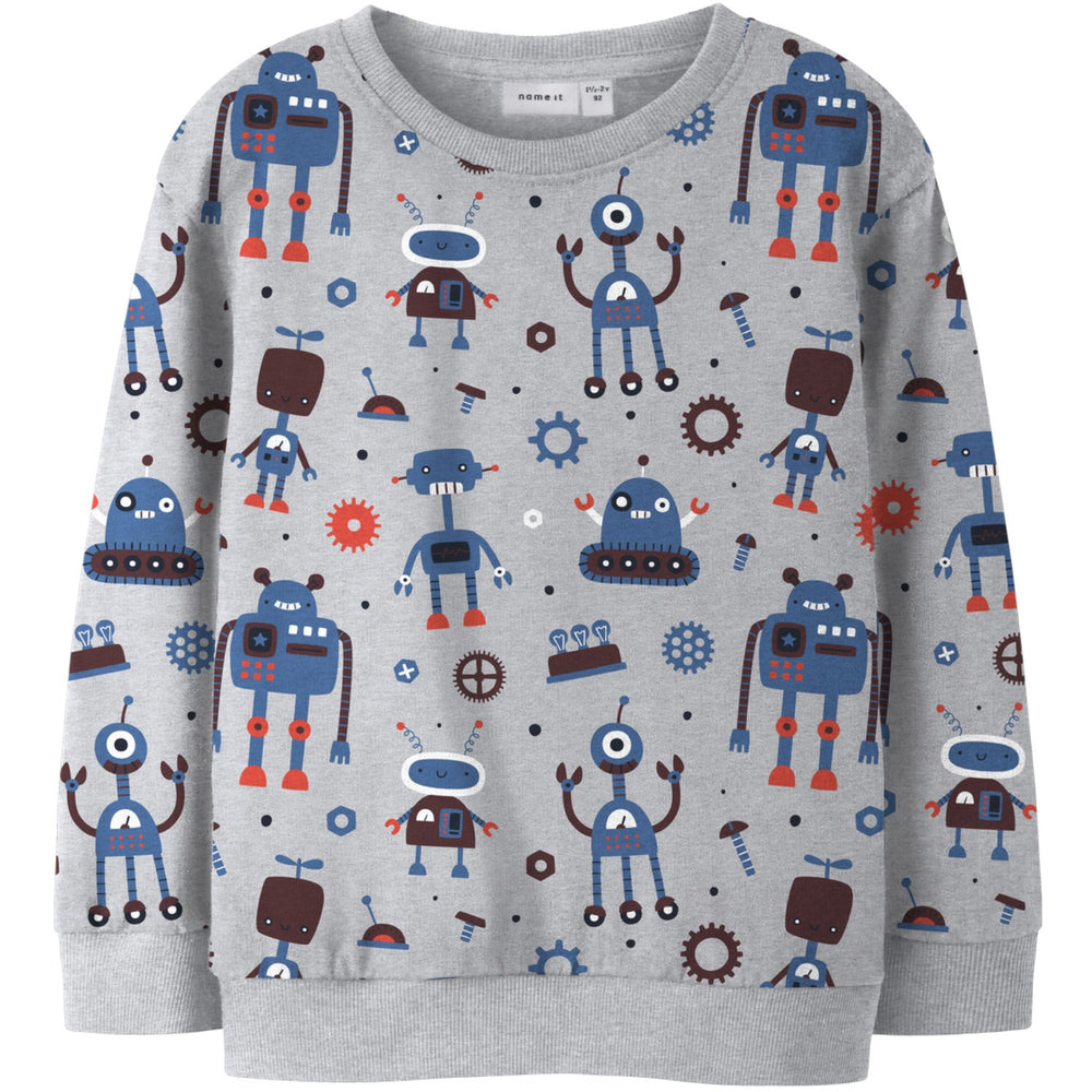 Køb Name It Light Grey Melange Nmmtino Ls Nreg Swe Bru Box Pb