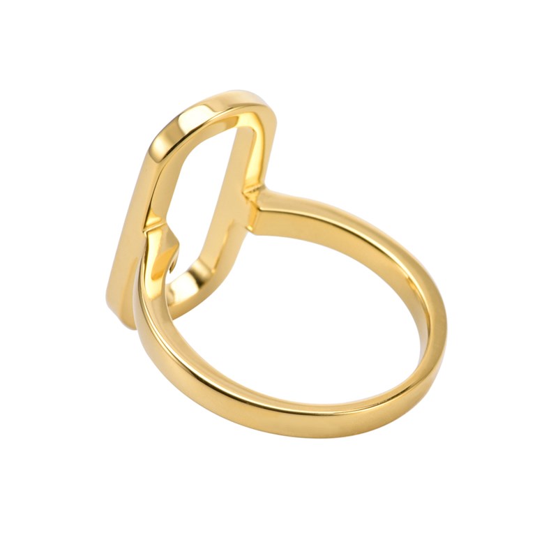 Bague Argent Ovale Doré Eva