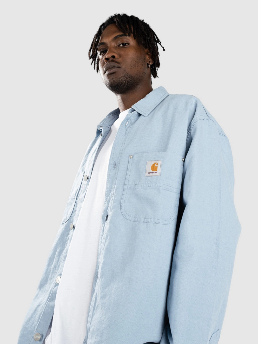 Carhartt WIP Walter Jac Shirt misty sky rinsed