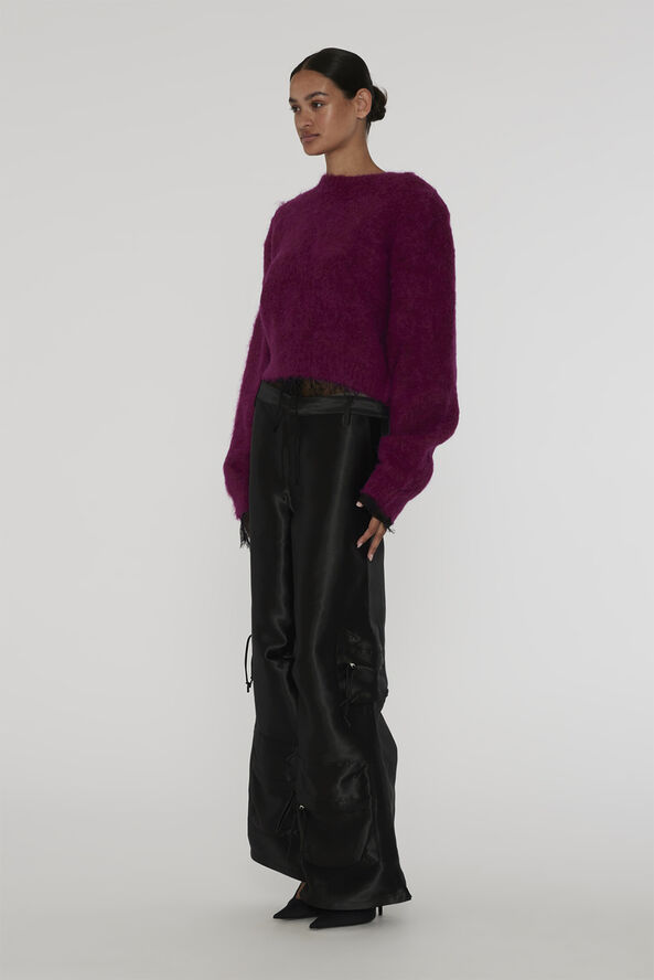ROTATE Birger Christensen Shiny Cargo Pants Tap shoe black