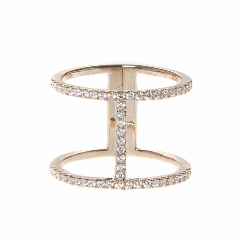Bague Argent Motif Evasion Rose