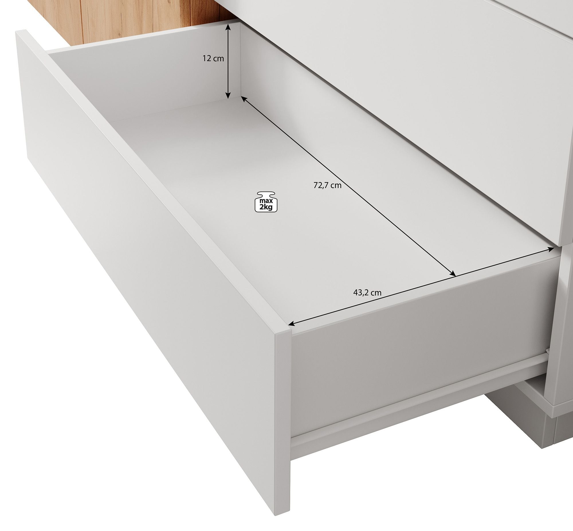 Three - Kledingkast 4-deurs - Eiken - 230x52x202 cm
