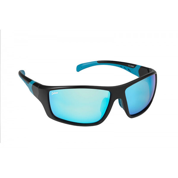 Lunettes Salmo Wrap Noir / Gris Lentilles Bleu Glace