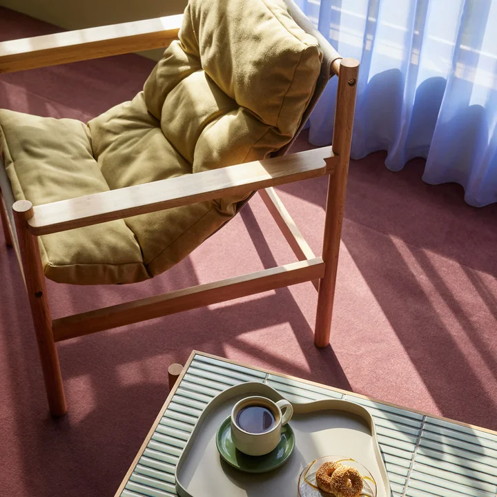 Hübsch Interior - Amare Tasse mit Untersetzer, sand / grün