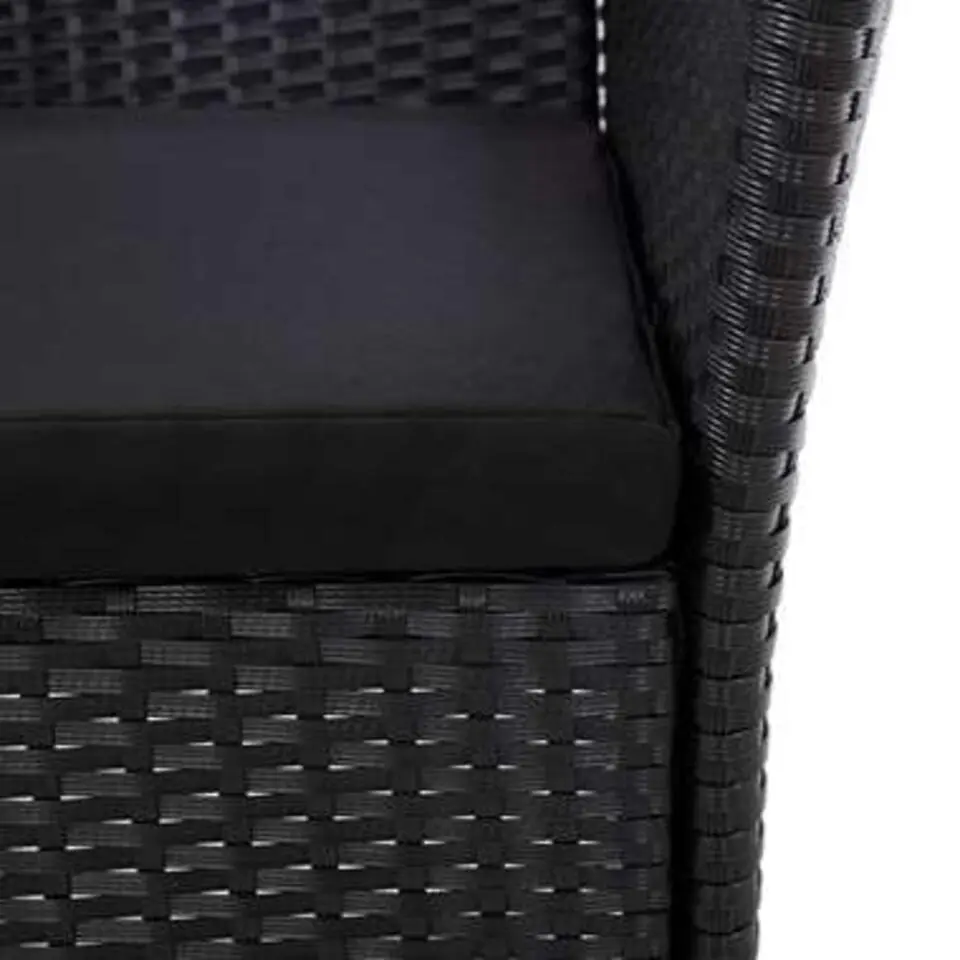 vidaXL - Tuinset - Zwart - Poly rattan - 150 cm tafellengte