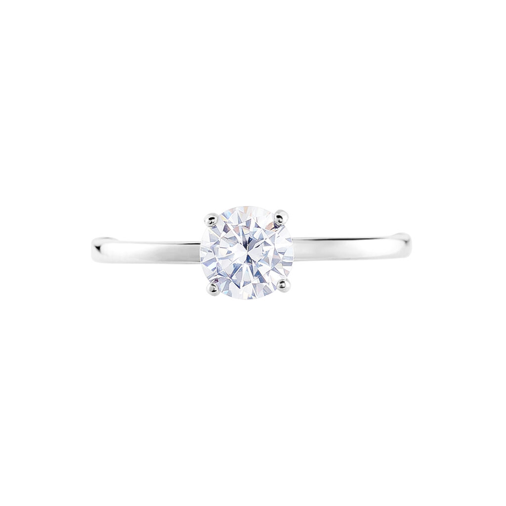 Bague Solitaire Stella Argent Blanc Oxyde De Zirconium