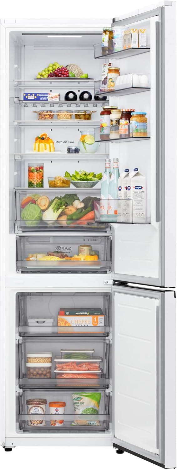 LG GBBS322BSW Fit&Max Kühl-Gefrierkombination, 375L, 2030 mm Höhe, EEK B, Smart Inverter Compressor®, Total No Frost, FRESHConverter+® 0° Zone, Weiß, leises Standgerät (33 dB(A)).