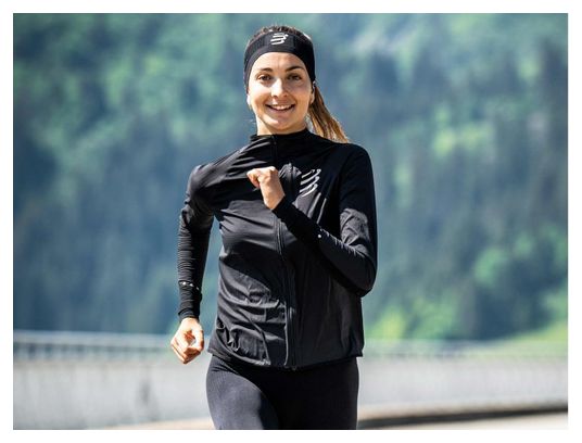 Veste coupe-vent Compressport Hurricane Windproof Femme Noir