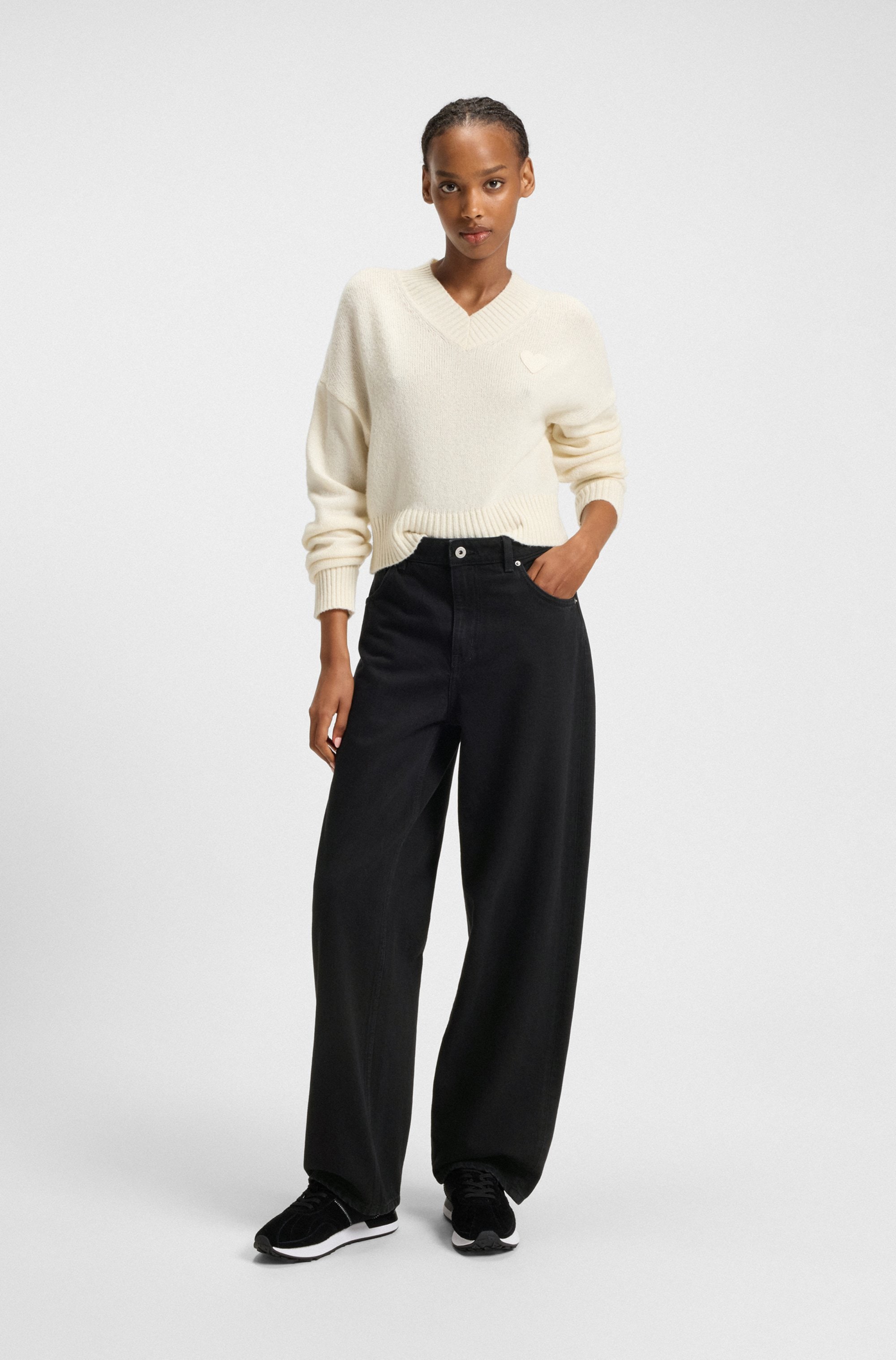 HUGO Blue 5-Pocket-Jeans »Leni«, Loose Fit Baggy Jeans Wide Leg Low to Mid Waist