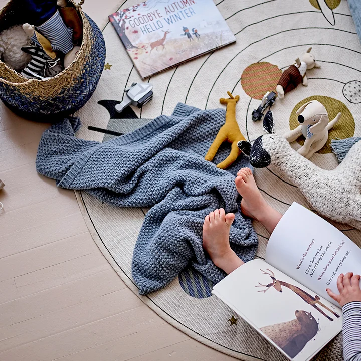 Bloomingville - Lanas Rug, Ø 130 cm, Baumwolle / Natur