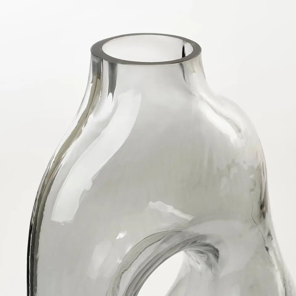 Mica Decorations Jay Vaas - L18,5 x B10,5 x H25 cm - Glas - Lichtgrijs