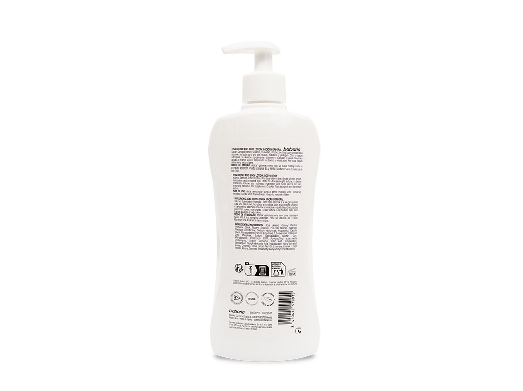 LEITE CORPORAL BABARIA ÁCIDO HIALURÓNICO 400ML
