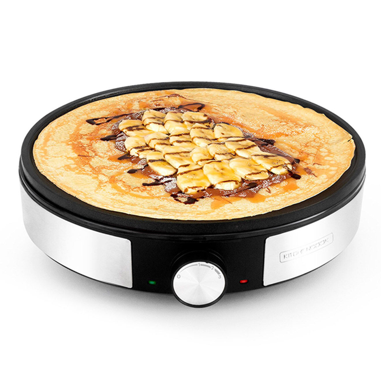 Kitchencook Crêpière Electrique en fonte d'aluminium Maxicrêpe noir/gris