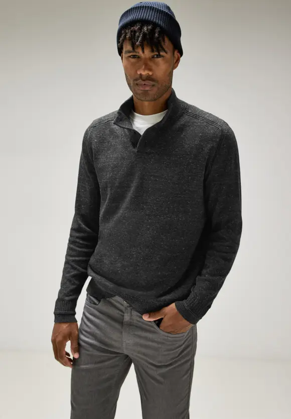 Troyer Strickpullover - anthra grey melange