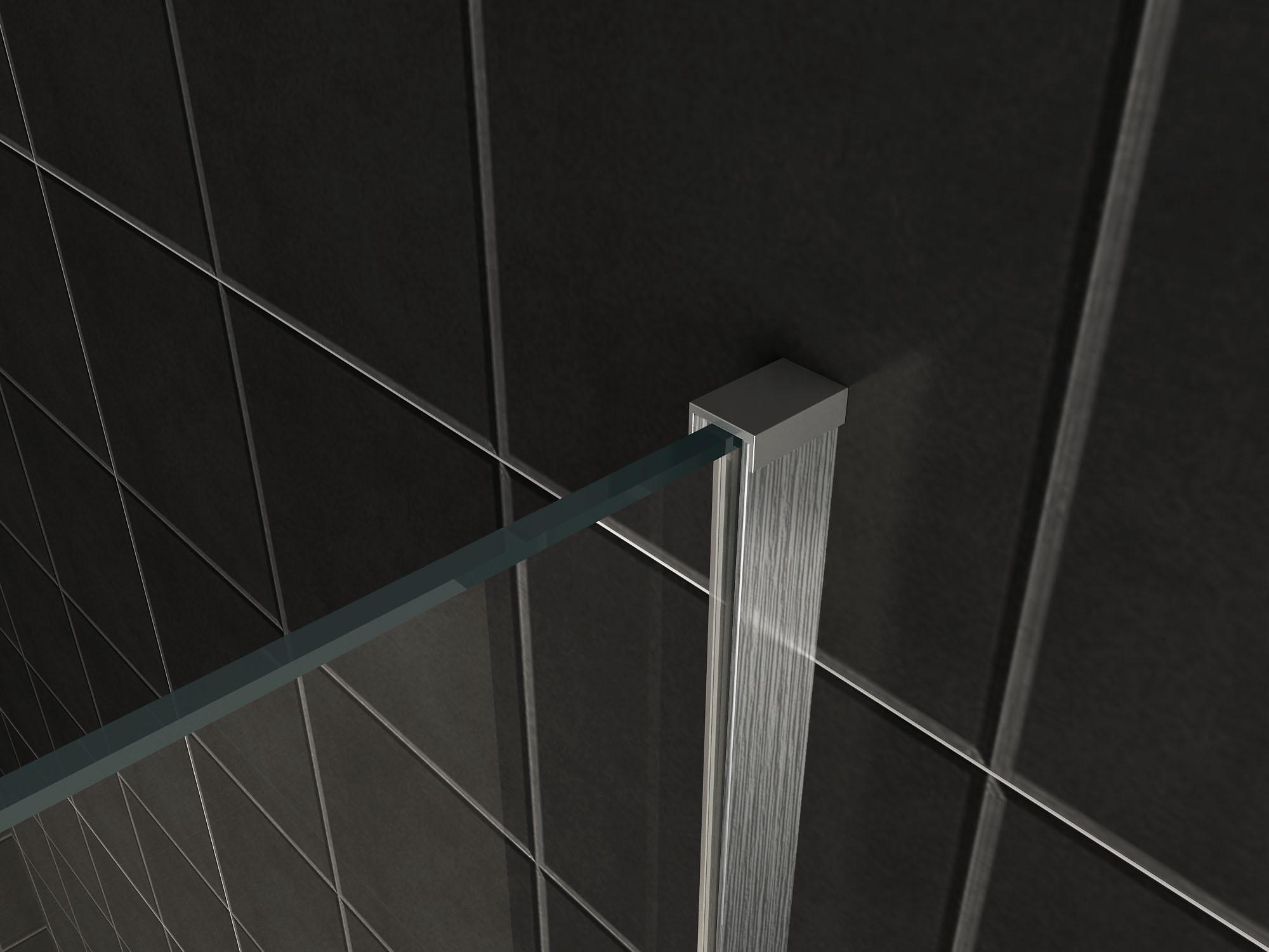 Mueller Slimline inloopdouche 95cm helder anti-kalk inclusief RVS profiel & stang