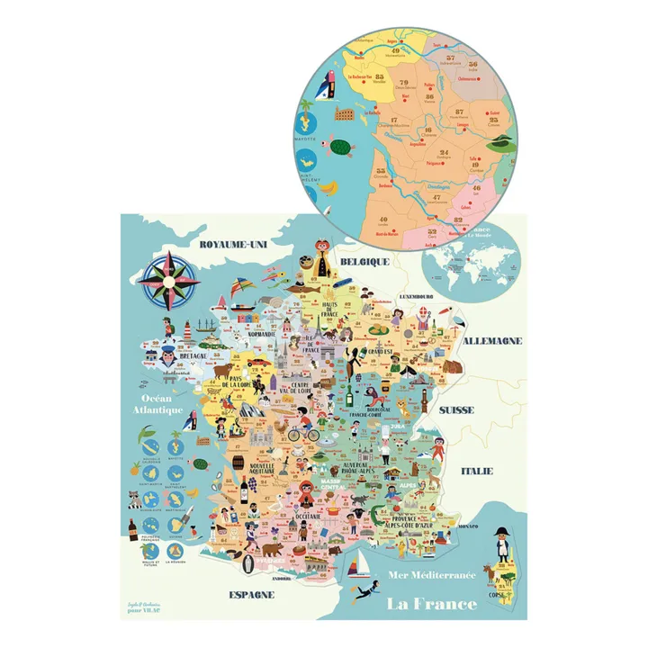 Vilac Carte de France magnétique - Ingela P.Arrhenius
