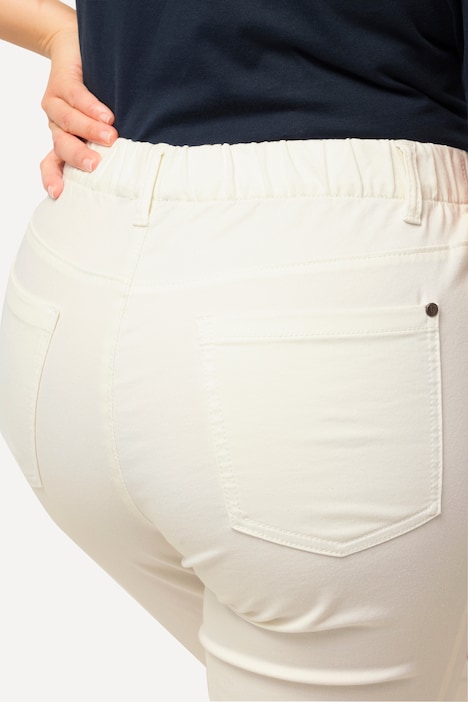 Caprihose Sienna, Fransensaum, schmales Bein, Stretch