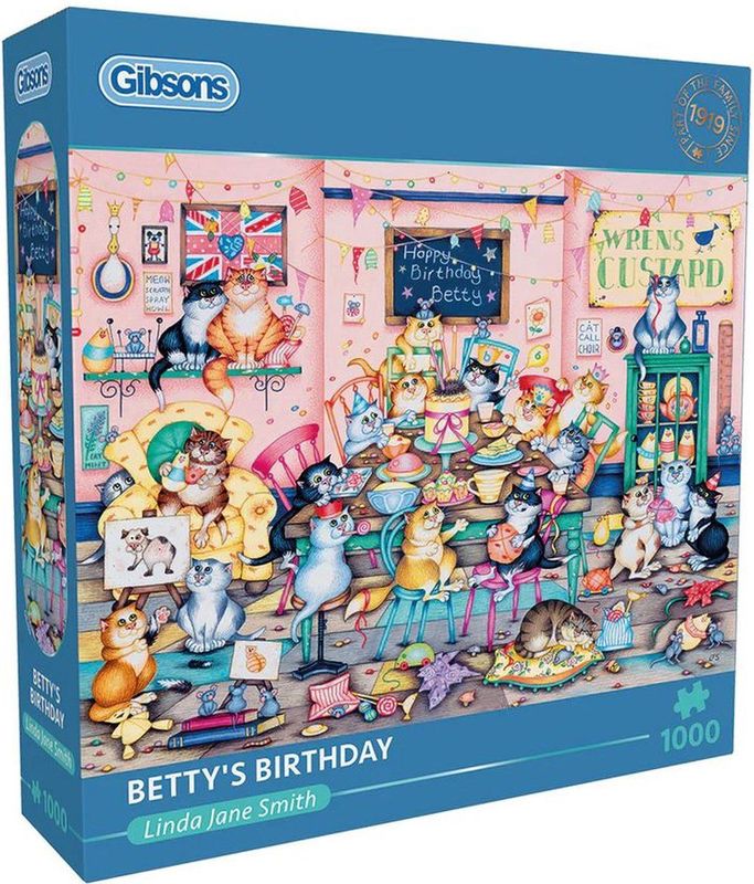 Gibsons - Legpuzzel - Katten Verjaardag - 1000 Stukjes - Duurzaam Karton