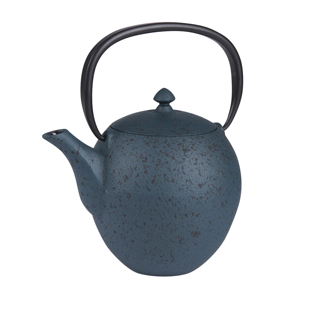 Théière en fonte 1l avec filtre inox Silicia bleue Table passion
