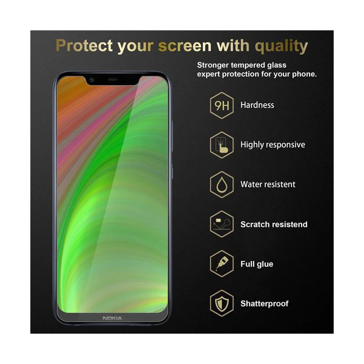 Nokia 7.1 3x Skjermbeskytter Skärmskydd