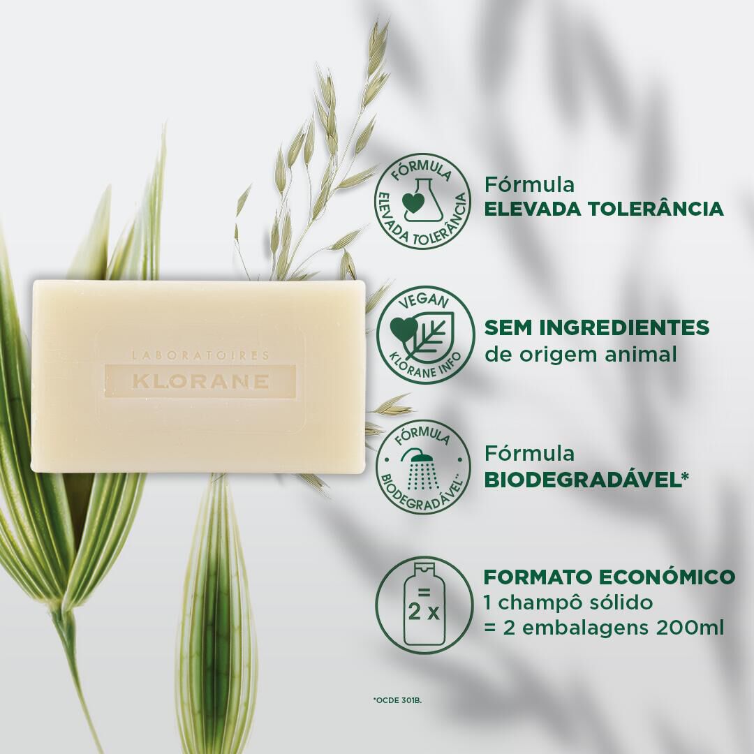 KLORANE  Champô Sólido Aveia - 80gr