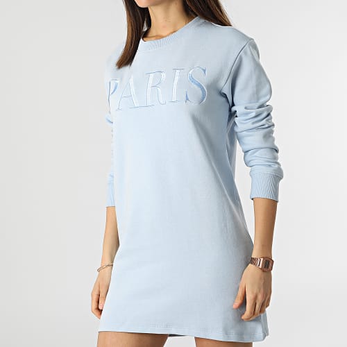Robe Sweat Crewneck Femme Paris Bleu Clair